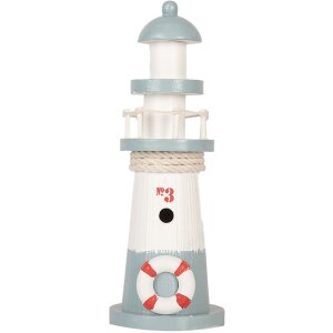 Clayre & Eef 6H2404 Phare décoratif blanc bleu...