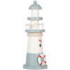 Clayre & Eef 6H2404 Phare décoratif blanc bleu Ø 8 x 22 cm Bois MDF