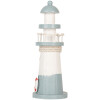 Clayre & Eef 6H2404 Phare décoratif blanc bleu Ø 8 x 22 cm Bois MDF
