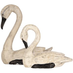 Clayre & Eef Cygnes déco Set 2 figures Style...