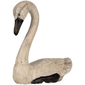 Clayre & Eef Cygnes déco Set 2 figures Style antique Beige Noir