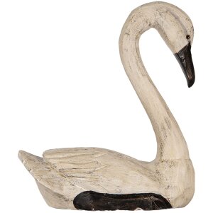 Clayre & Eef Cygnes déco Set 2 figures Style antique Beige Noir