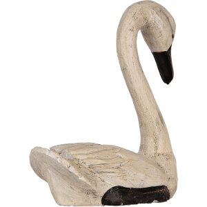 Clayre & Eef Cygnes déco Set 2 figures Style antique Beige Noir