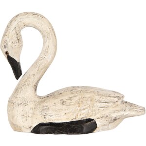 Clayre & Eef Cygnes déco Set 2 figures Style antique Beige Noir