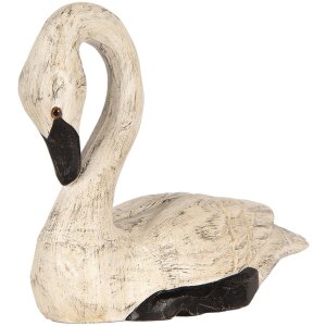 Clayre & Eef Cygnes déco Set 2 figures Style antique Beige Noir