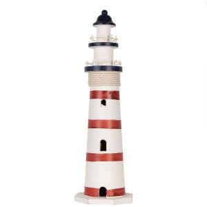 Clayre & Eef Phare décoratif blanc-rouge...