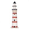 Clayre & Eef Phare décoratif blanc-rouge Ø 15x48 cm MDF bois