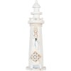 Clayre & Eef Phare décoratif blanc Ø 10x32 cm Décoration maritime style maison de campagne