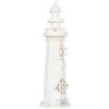 Clayre & Eef Phare décoratif blanc Ø 10x32 cm Décoration maritime style maison de campagne