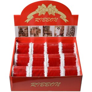 Clayre & Eef Ruban Rouge Blanc 6,3 cm x 5 m