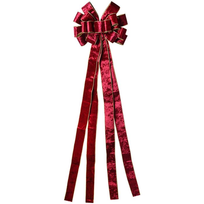 Clayre & Eef 65975BU Noeud décoratif 33x135 cm rose bord doré