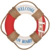 Clayre & Eef Décoration Bouée de sauvetage Ø 37x7 cm Blanc Rouge Maritim