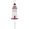 Clayre & Eef 66070R Crochet mural phare bois métal blanc rouge 4x4x18 cm