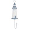 Clayre & Eef 66071 Crochet mural phare maritime blanc-bleu 4x4x18 cm