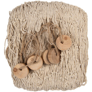 Clayre & Eef 66072 Décoration Filet de pêche Beige 200x400 cm style rustique