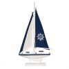 Clayre & Eef Décoration Voilier 20x4x37 cm Décoration maritime en bois blanc bleu