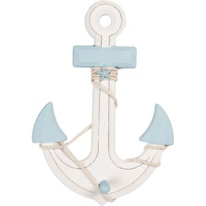 Clayre & Eef Décoration Ancre 22x5x33 cm Blanc...