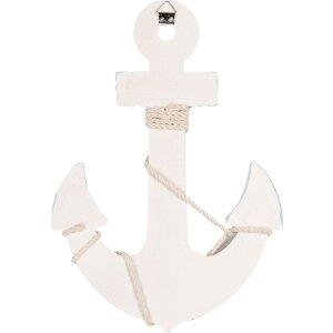 Clayre & Eef Décoration Ancre 22x5x33 cm Blanc...
