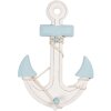 Clayre & Eef Décoration Ancre 22x5x33 cm Blanc Bleu Bois MDF Maritim