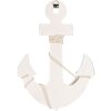Clayre & Eef Décoration Ancre 22x5x33 cm Blanc Bleu Bois MDF Maritim