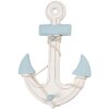 Clayre & Eef Décoration Ancre 22x5x33 cm Blanc Bleu Bois MDF Maritim