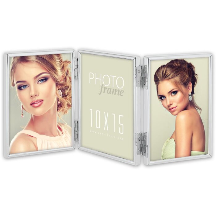 ZEP cadre photo triple 120TS01 métal argenté 3 photos 13x18 cm