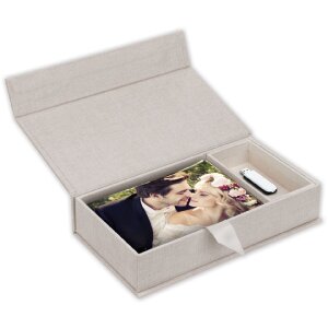 Boîte à photos USB ZEP Lodi Beige Toile...