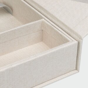 Boîte à photos USB ZEP Lodi Beige Toile 23x12,5x5 cm sans clé USB