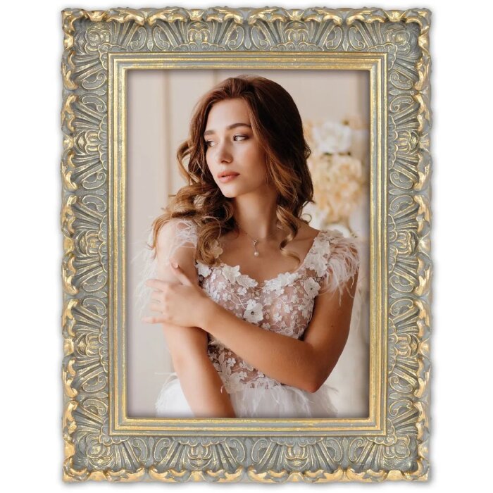 ZEP cadre photo polyrésine Valbonne 20x25 cm gris or