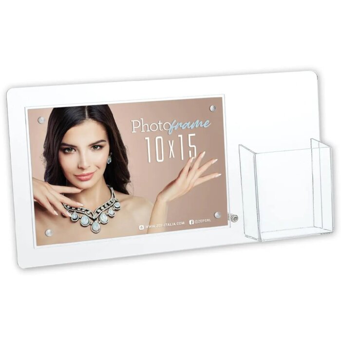 ZEP Acrylique Porte-cartes de visite Cadre magnétique Lowell 10x15 cm Transparent
