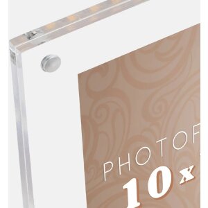 Cadre acrylique ZEP avec socle en bois Lumière LED New York N 10x15 cm Magnetic Frame