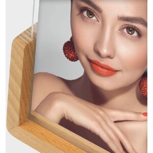 Cadre photo ZEP acrylique Virginia Natural 13x18 cm avec base en bois Double Face