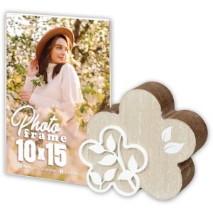 ZEP acrylique et cadre photo en bois Flora 10x15 cm