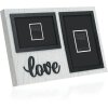 ZEP cadre double Elvas pour 10x15 et 13x18 cm en bois blanc noir