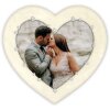 Cadre photo métallique ZEP Debussy 14x16 cm en forme de cœur avec dos en velours