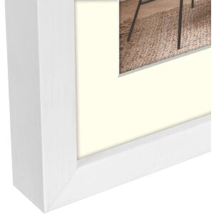 Cadre photo en bois ZEP Malmo blanc 30x30 cm avec passe-partout 20x20 cm
