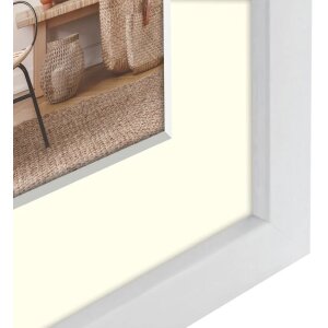 Cadre photo en bois ZEP Malmo blanc 10x15 cm avec passe-partout 7x10 cm