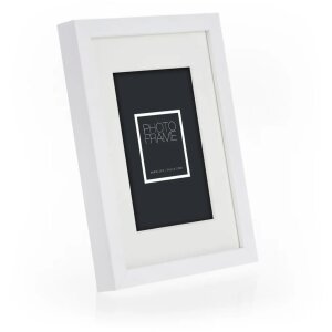 Cadre photo en bois ZEP Malmo blanc 40x50 cm avec passe-partout 30x40 cm