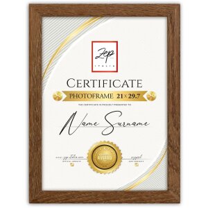 Cadre certificat ZEP bois brun 29.7x42 cm DIN A3