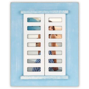 Cadre photo en bois ZEP Procida bleu 10x15 cm avec volets