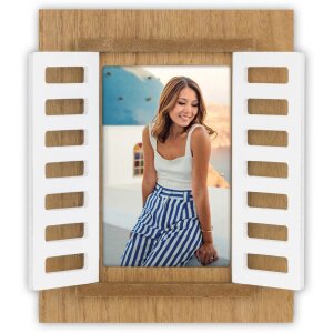Cadre photo en bois ZEP Procida Marron 10x15 cm avec volets