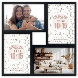 ZEP MDF cadre Bari noir pour 4 photos 10x15 cm
