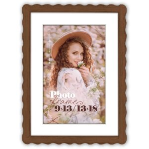 Cadre photo en bois ZEP Lione Marron 15x20 cm avec...