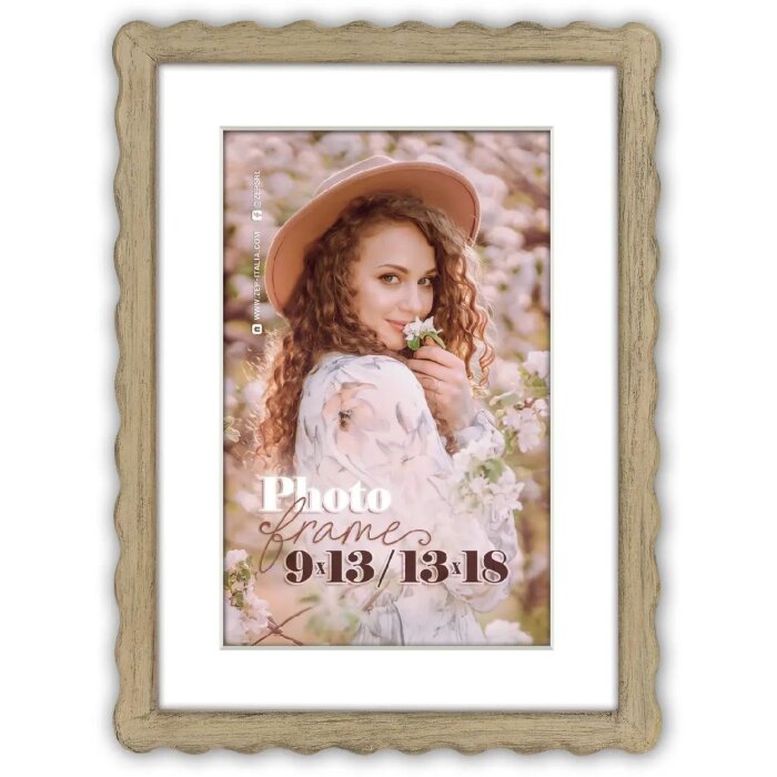 ZEP cadre photo en bois Lione nature 20x30 cm avec passe-partout 15x20 cm