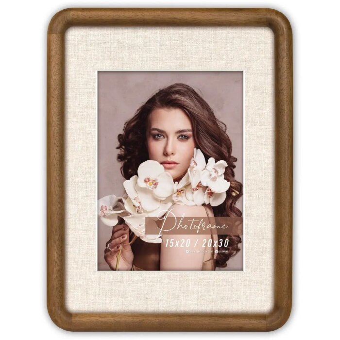 Cadre en bois ZEP Marsiglia 30x40 cm avec passe-partout en tissu 20x30 cm