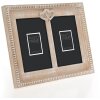ZEP bois cadre double Selene pour 2 photos 13x18 cm vintage coeur déco nature blanc