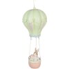 Clayre & Eef Pendentif Déco Lapin Montgolfière Beige Vert Ø14x34cm