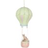 Clayre & Eef Pendentif Déco Lapin Montgolfière Beige Vert Ø14x34cm