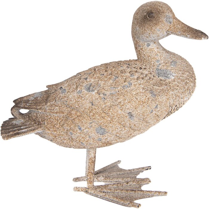 Clayre & Eef Déco Canard gris-brun Polyrésine 22x15x21 cm