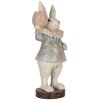Clayre & Eef Lapin décoratif style campagnard Beige Bleu 11x10x28 cm Polyrésine